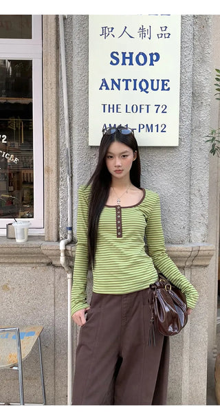 green striped top
