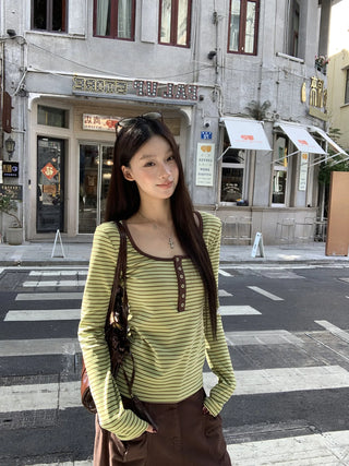 green striped top