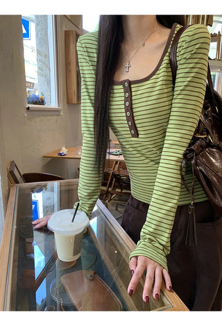green striped top