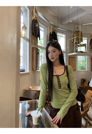 green striped top