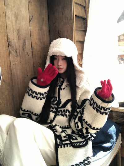 hooded lamb coat