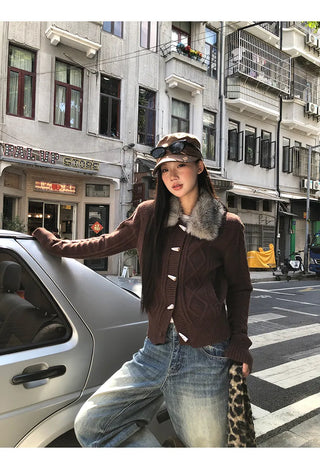 horn button cardigan