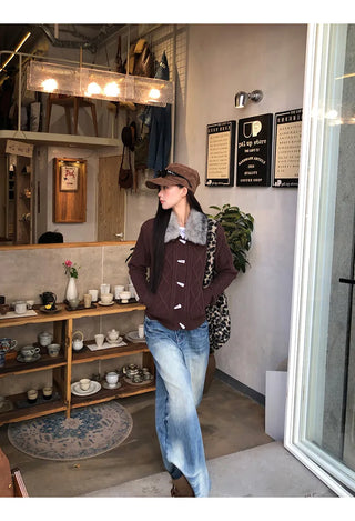 horn button cardigan