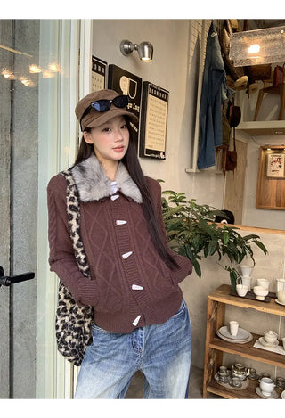 horn button cardigan