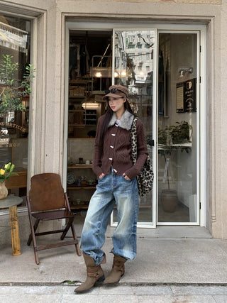 horn button cardigan