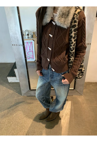 horn button cardigan