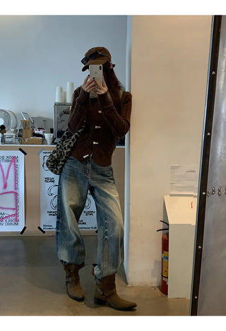 horn button cardigan