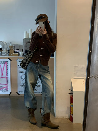 horn button cardigan