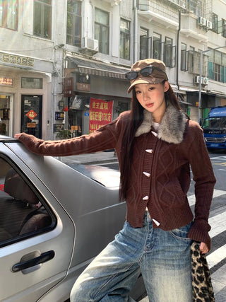 horn button cardigan