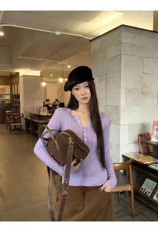 purple slim sweater