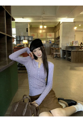 purple slim sweater