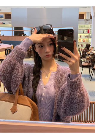 purple slim sweater
