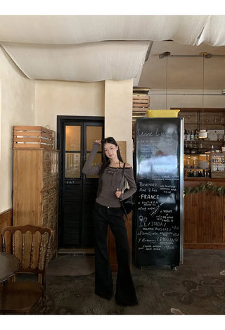 lace off-shoulder sweater