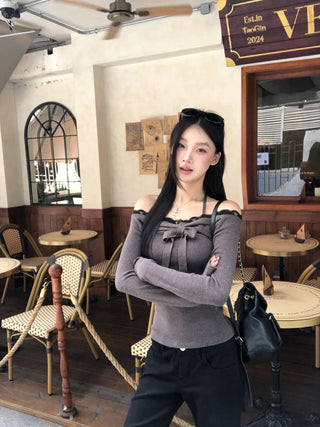 lace off-shoulder sweater