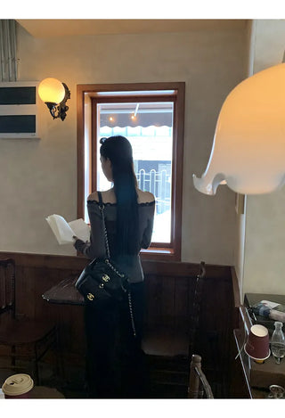 lace off-shoulder sweater