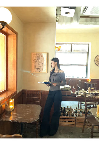 lace off-shoulder sweater