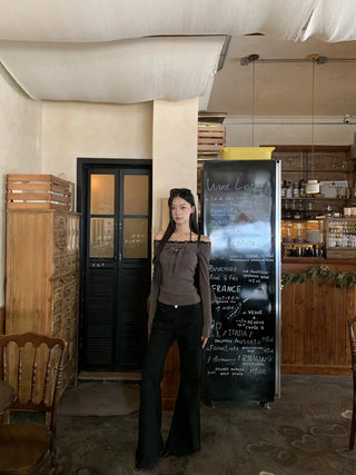 lace off-shoulder sweater