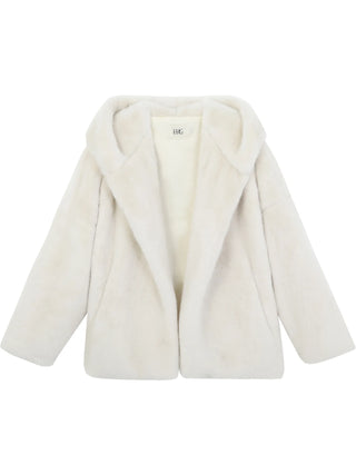 white fleece coat