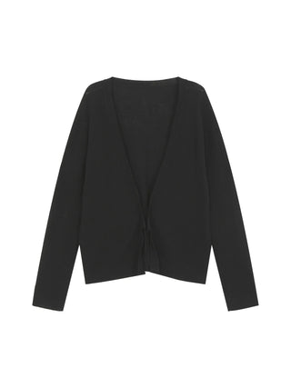 black knit cardigan
