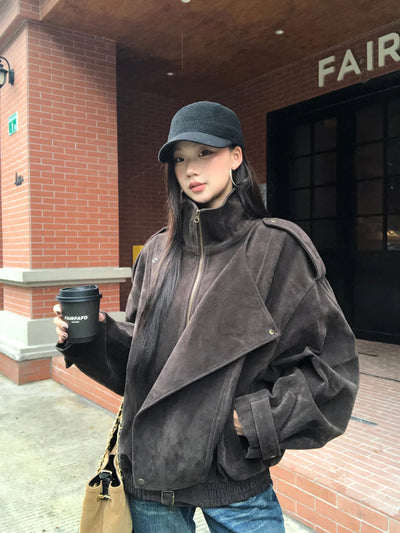 suede coat top