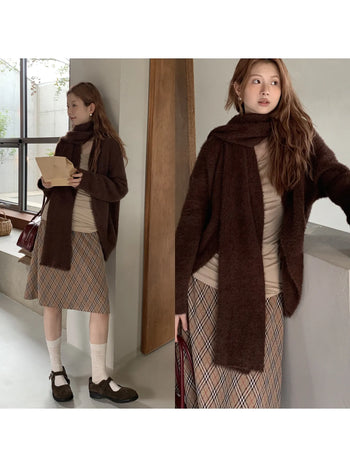 coffee knit cardigan