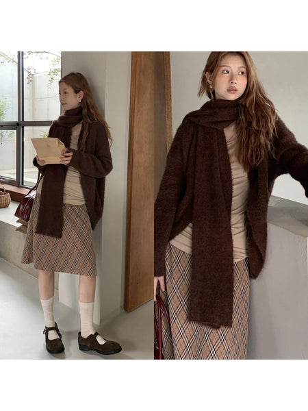 coffee knit cardigan