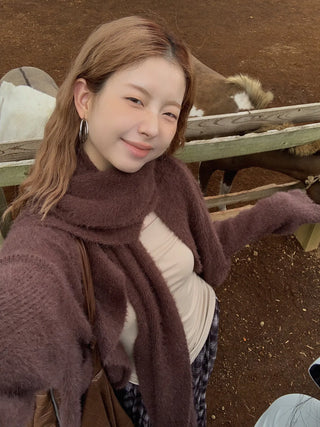 coffee knit cardigan