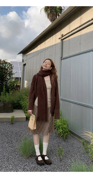 coffee knit cardigan