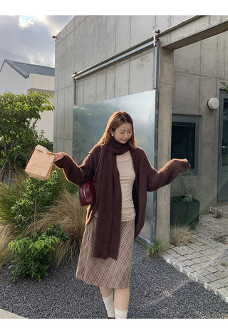 coffee knit cardigan