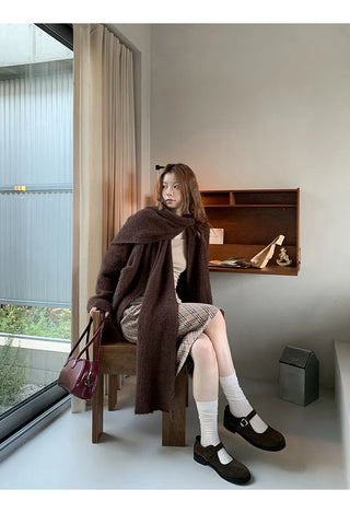 coffee knit cardigan