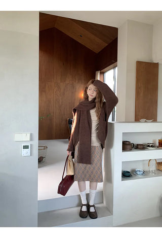 coffee knit cardigan