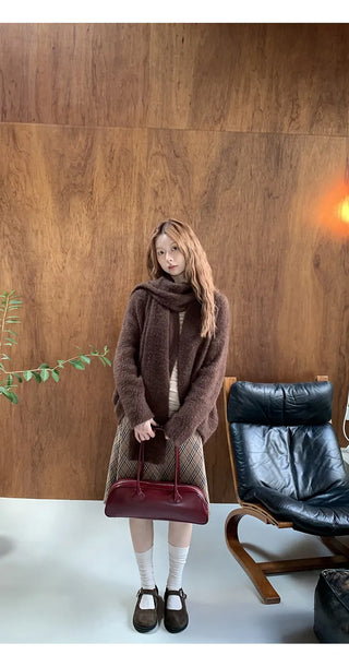 coffee knit cardigan