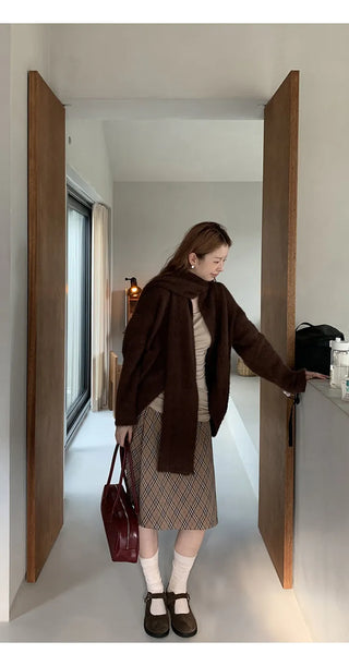 coffee knit cardigan