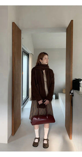 coffee knit cardigan