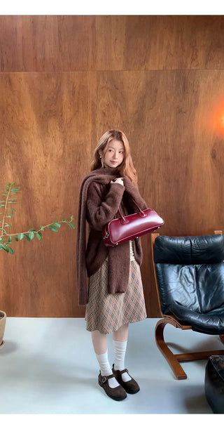 coffee knit cardigan