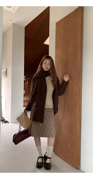 coffee knit cardigan