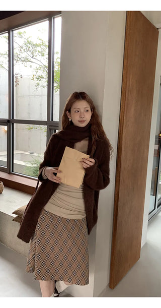 coffee knit cardigan