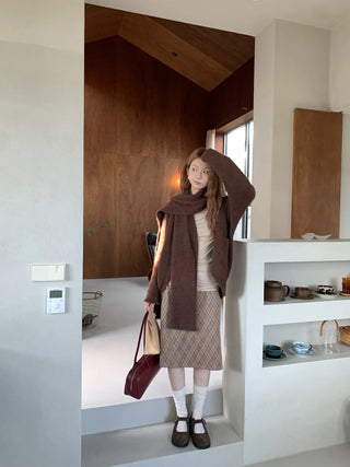 coffee knit cardigan