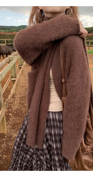 coffee knit cardigan