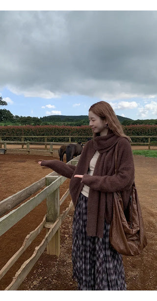 coffee knit cardigan