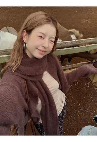 coffee knit cardigan