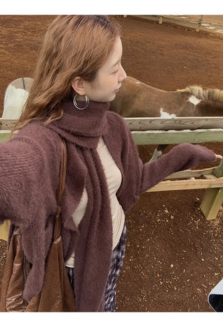 coffee knit cardigan