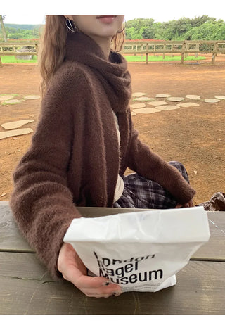 coffee knit cardigan