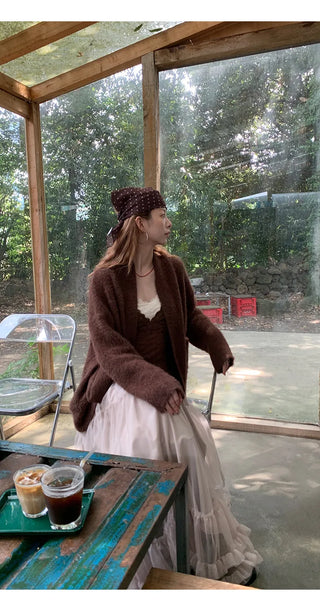 coffee knit cardigan