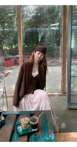 coffee knit cardigan