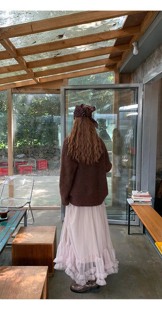 coffee knit cardigan