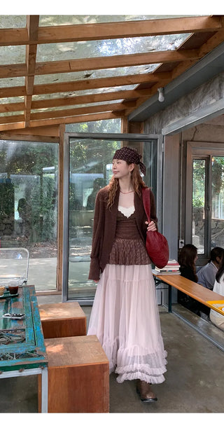 coffee knit cardigan