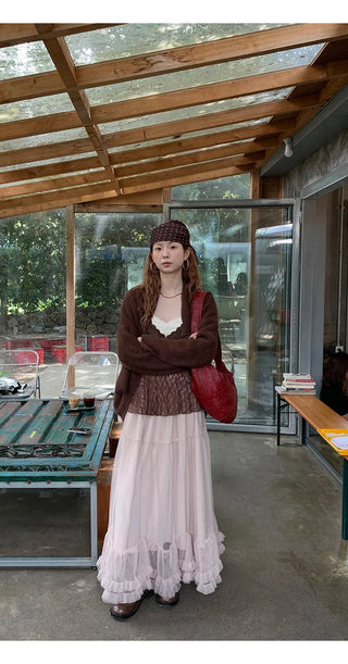 coffee knit cardigan