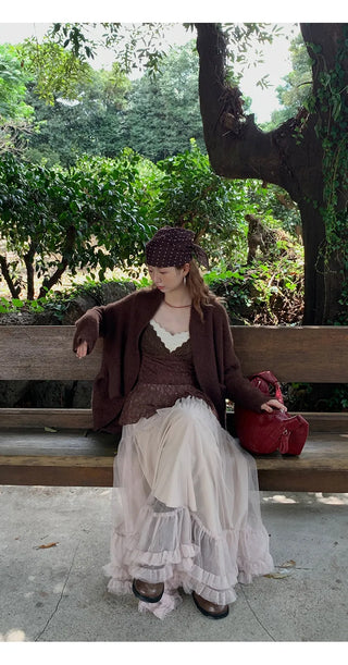 coffee knit cardigan