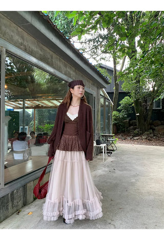 coffee knit cardigan